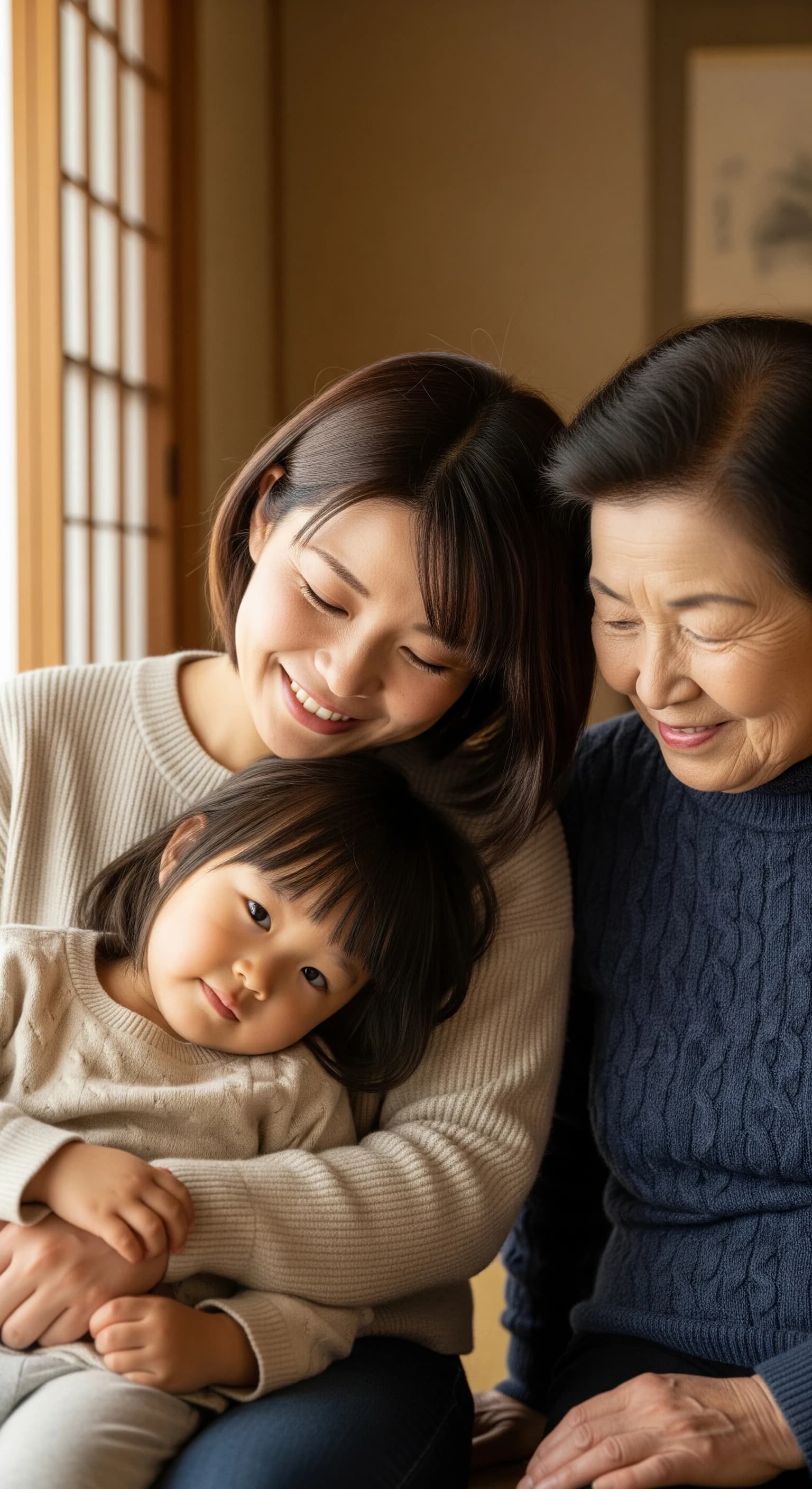 家族が安心して暮らすリビングの様子